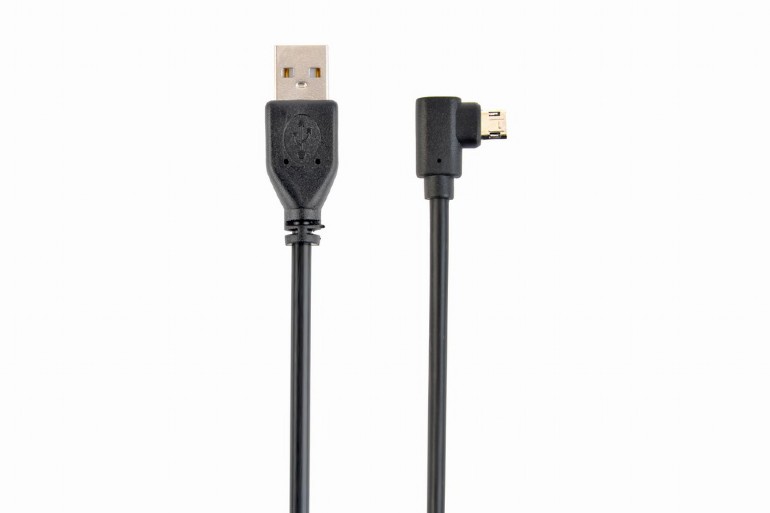 GEMBIRD Double-sided angled Micro-USB to USB 2.0 AM cable, 1.8 m, black | CC-USB2-AMmDM90-6