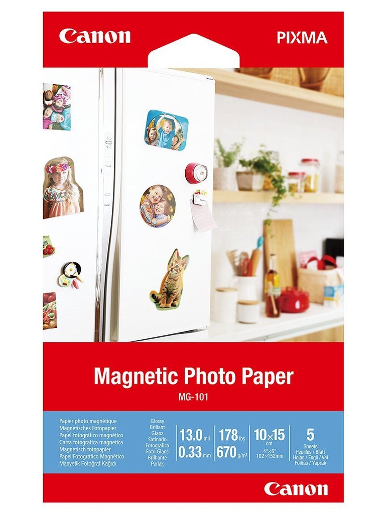 CANON Magnetic Photo Paper MG-101 4x6 (5 sheets) | MAGNETIC PHOTO PAPER (MG-101)