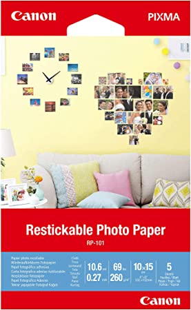 CANON Restickable Photo Paper RP-101 4x6 (5 sheets) | RESTICKABLE PHOTO PAPER (RP-101)