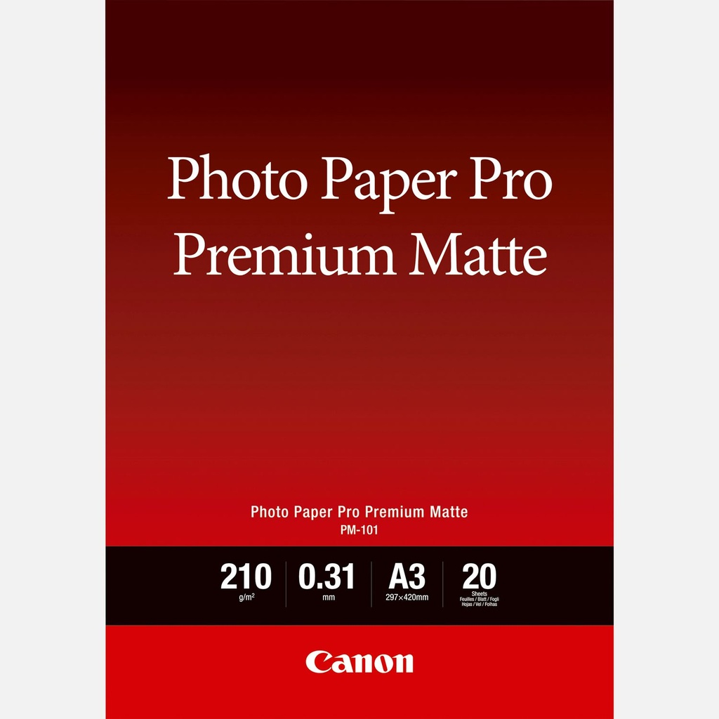 CANON Photo Paper Premium Matte A3 20 sheets | PM-101 A3 20SH