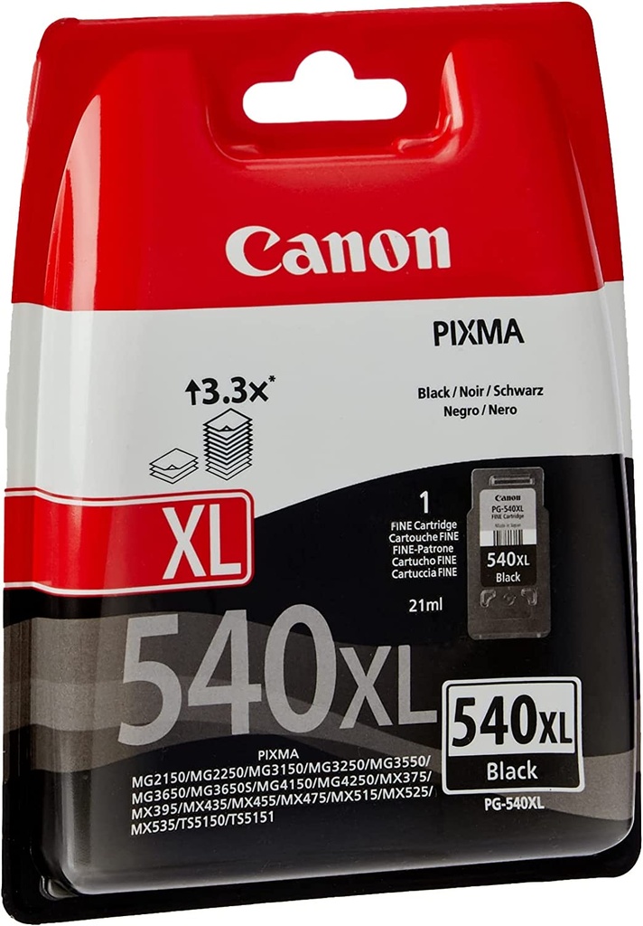CANON Black XL Ink Cartridge | PG-540 XL BL EUR w/o SEC